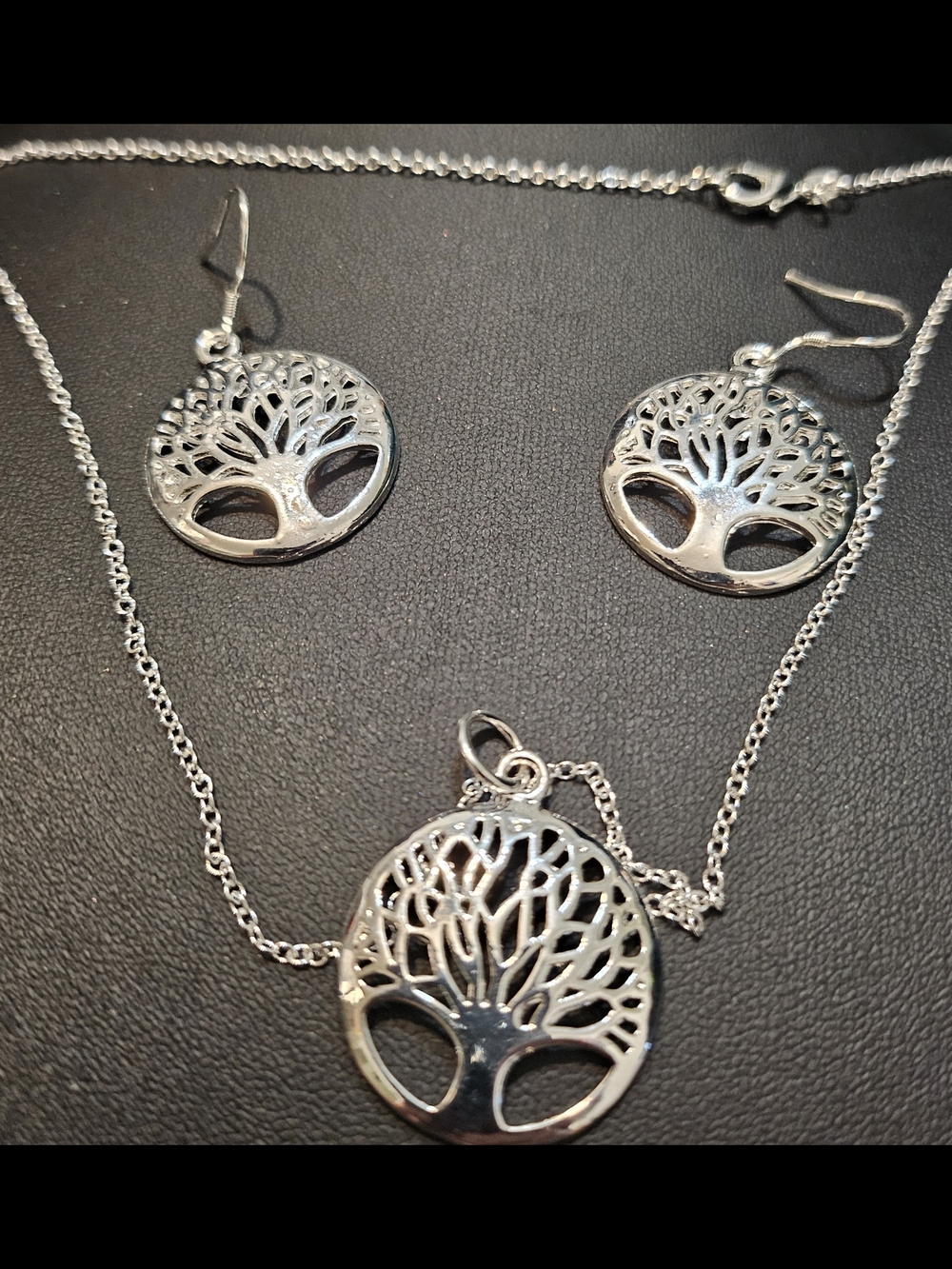 Sterling Silver Tree of Life Necklace & Earrings Set